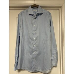 SuitSupply, Men's Traveller Extra Slim Fit, Blue W/White Stripes, Size 40/15 3/4